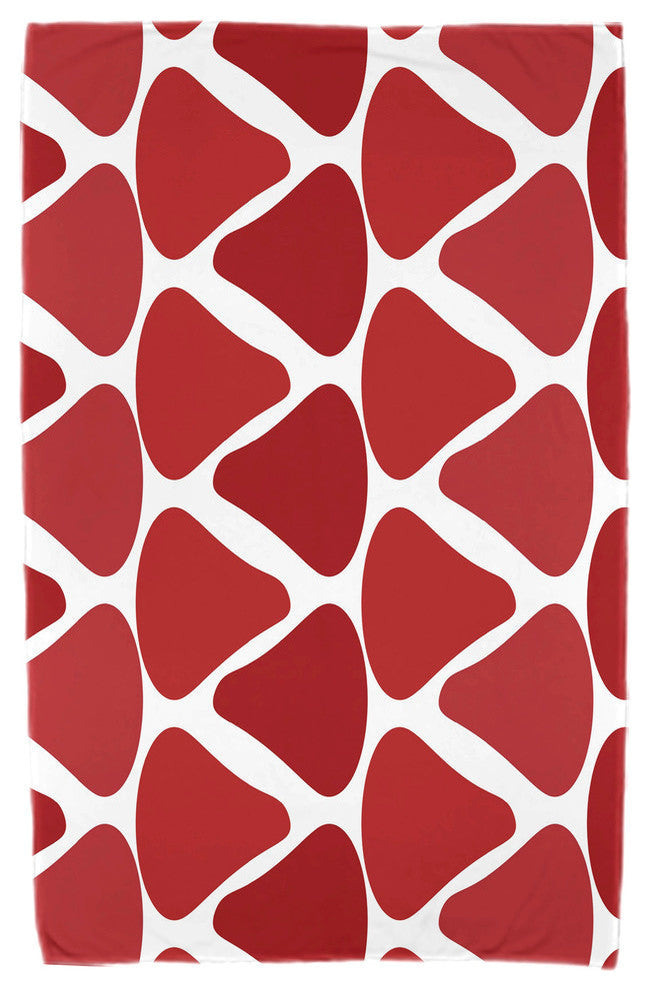 30"x60" Watermelon Seeds, Geometric Print Beach Towel, Red