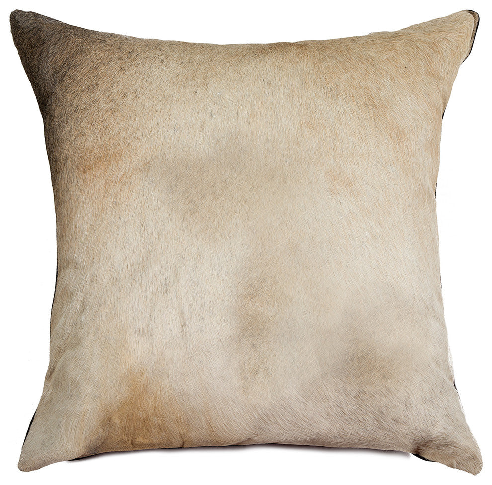 Torino Exotic Cowhide Pillow, Zebu, 18"x18"