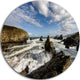 Blue Atlantic Coast In Spain, Seashore Photo Round Wall Art, 11"
