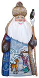 Playing Snowman, Woodcarved Figurine