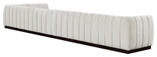 Quinn Chenille Upholstered 7-Piece L-Shaped Modular Sectional, Cream