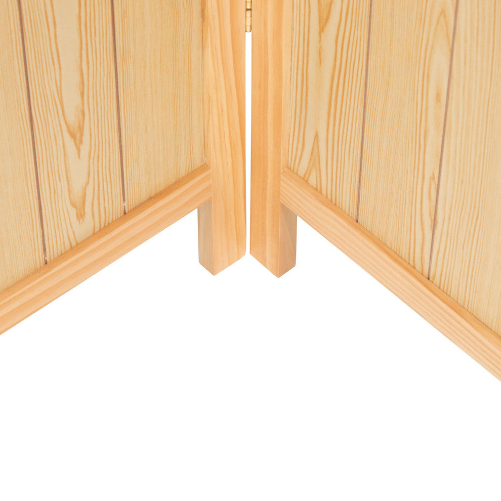 6' Tall Louvered Beadboard Room, Natural, 3 Panel