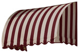 Awntech 5' Savannah Acrylic Fabric Fixed Awning, Burgundy/Tan Stripe