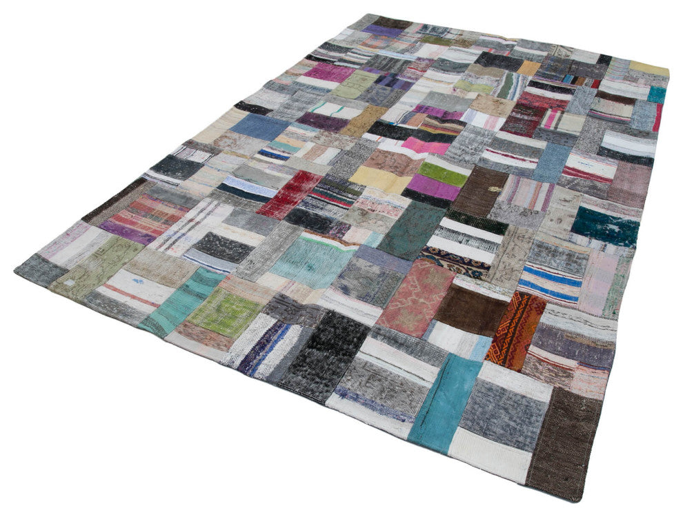 Rug N Carpet - Handmade Turkish 6' 7'' x 10' 0'' Unique Patchwork Kilim Rug