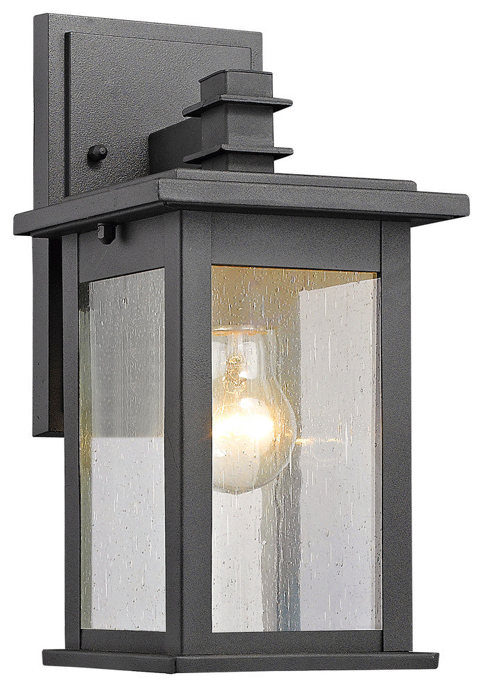 TRISTAN Transitional 1 Light Black Outdoor Wall Sconce 12inches Height