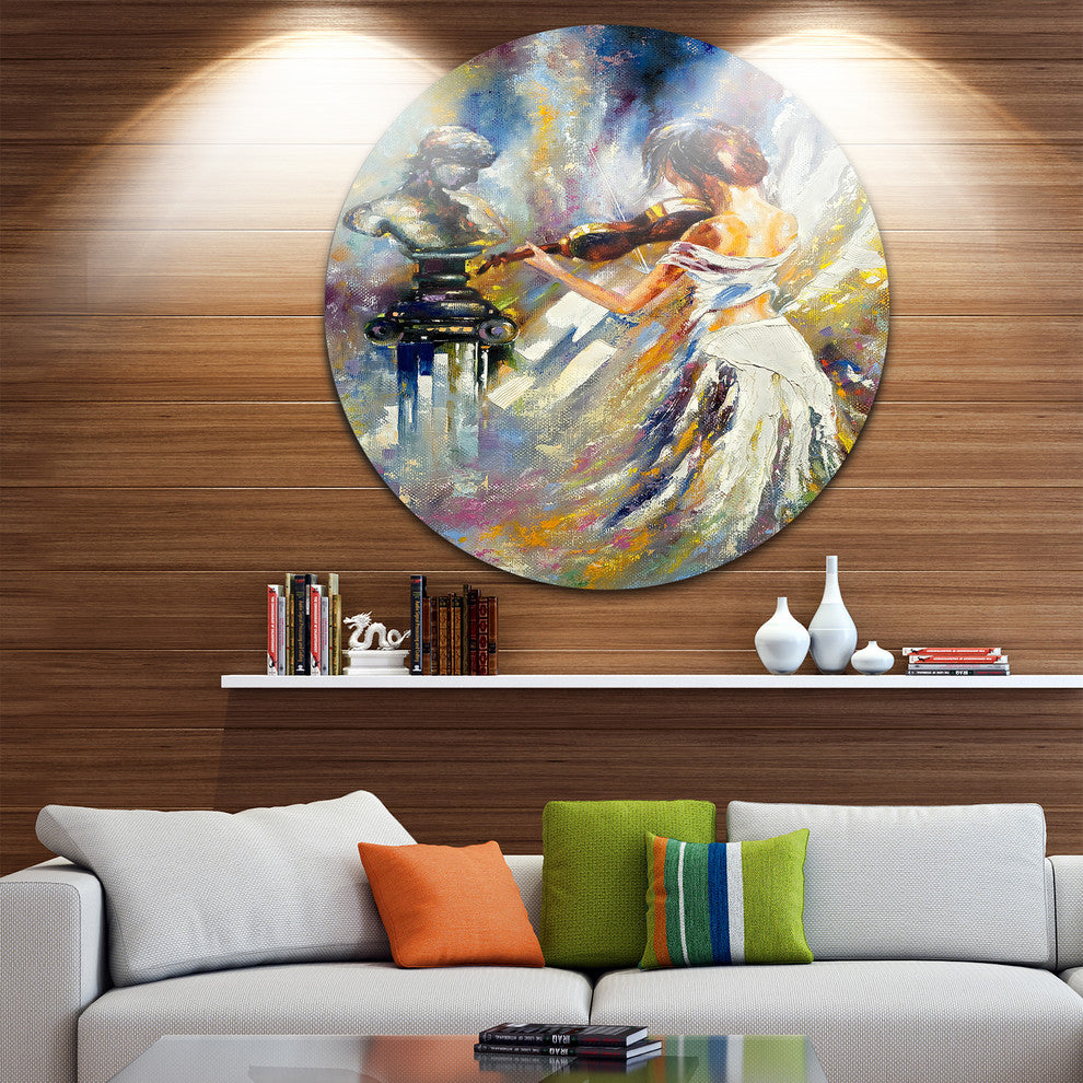 Love With Endless Music, Abstract Round Wall Art, 23"