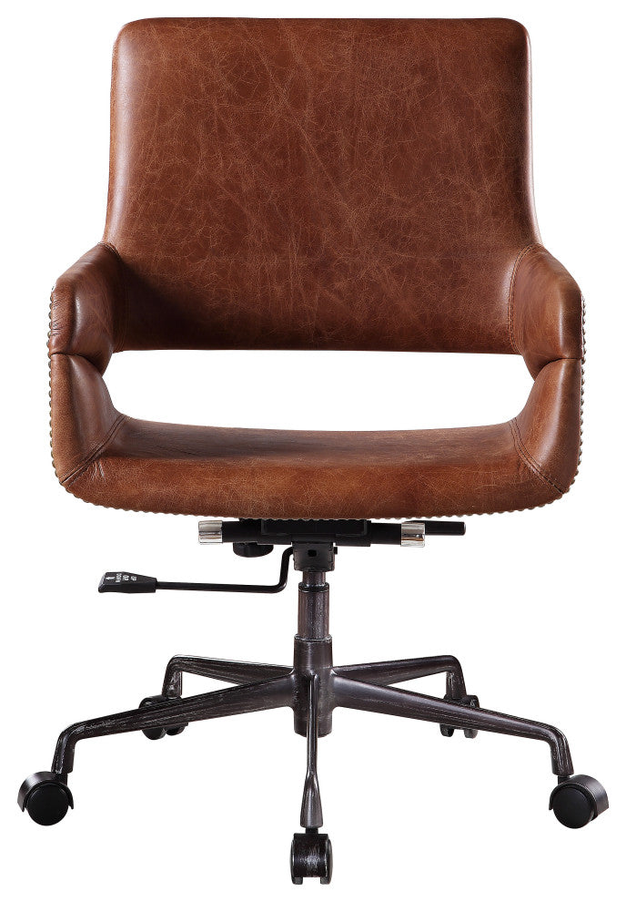 ACME Kamau Executive Office Chair With Lift, Vintage Cocoa Top Grain Leather