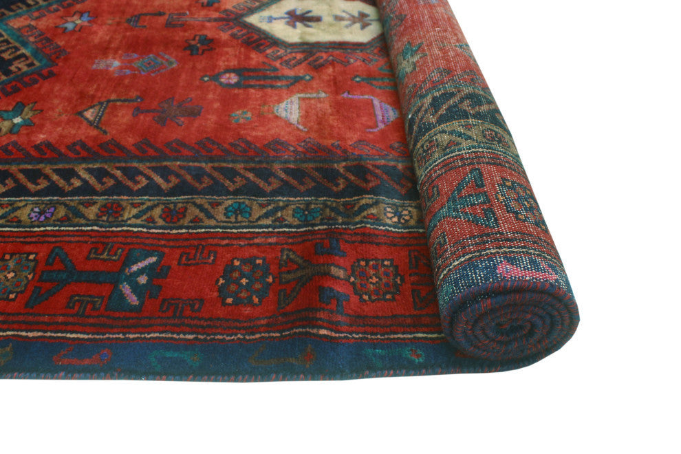 Fine Vintage Distressed Heathcot Rust/Charcoal Rug, 4'10x9'5
