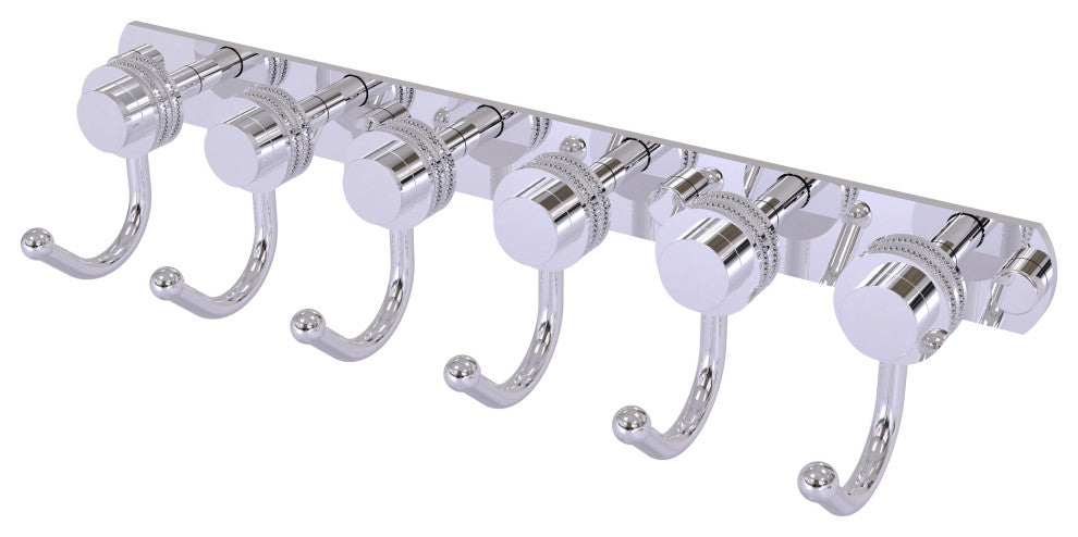 Mercury 6 Position Dotted Accent Tie and Belt Rack, Polished Chrome