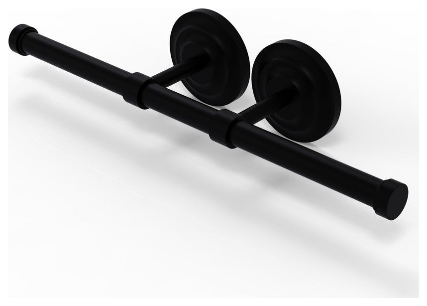 Que New Double Roll Toilet Tissue Holder, Matte Black