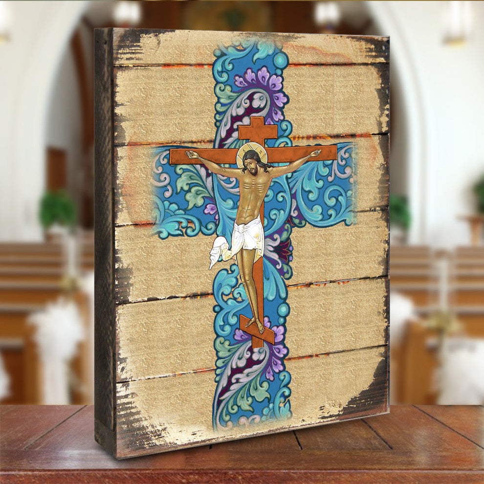 of Jesus Christ Icon Wooden Block, 8"x6"