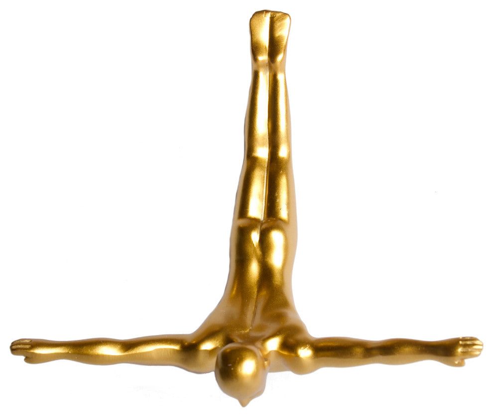 7" Gold Diver Resin Wall Decor
