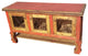 Esteban Rustic Yugo Bathroom Vanity With Metal Doors, Red, 60"x20"x32"