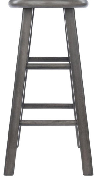 Home Square 2 Piece Transitional Solid Wood Counter Stool Set in Rustic Gray