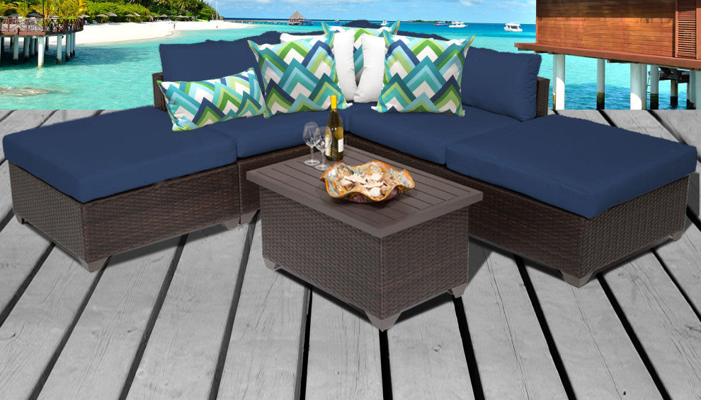 Belle 6 Piece Outdoor Wicker Patio Furniture Set 06c