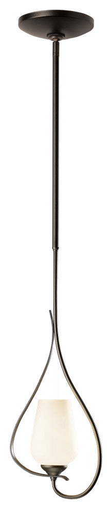 Flora Up Light Mini Pendant, Dark Smoke Finish, Opal Glass