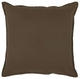Brown Solid Color Flange Edge Throw Pillow