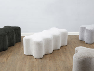 Safavieh Couture Jacqualessa Chenille Bench, Creme