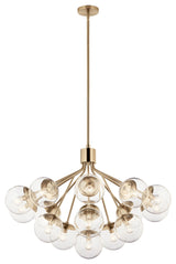 Silvarious Convertible Chandelier, Champagne Bronze Clear, 16 Light Clear