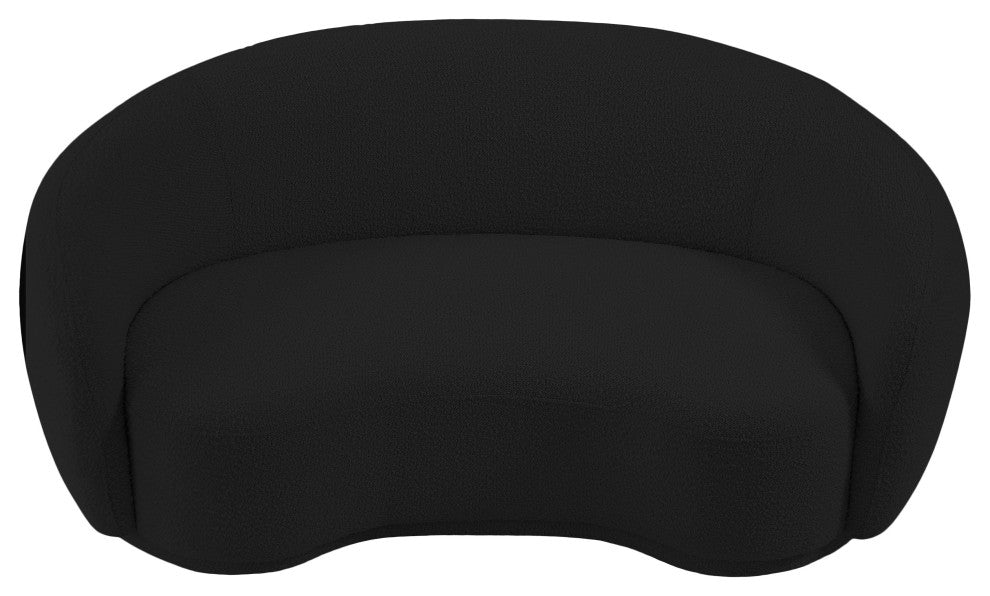 Hyde Boucle Fabric Upholstered, Black, Loveseat