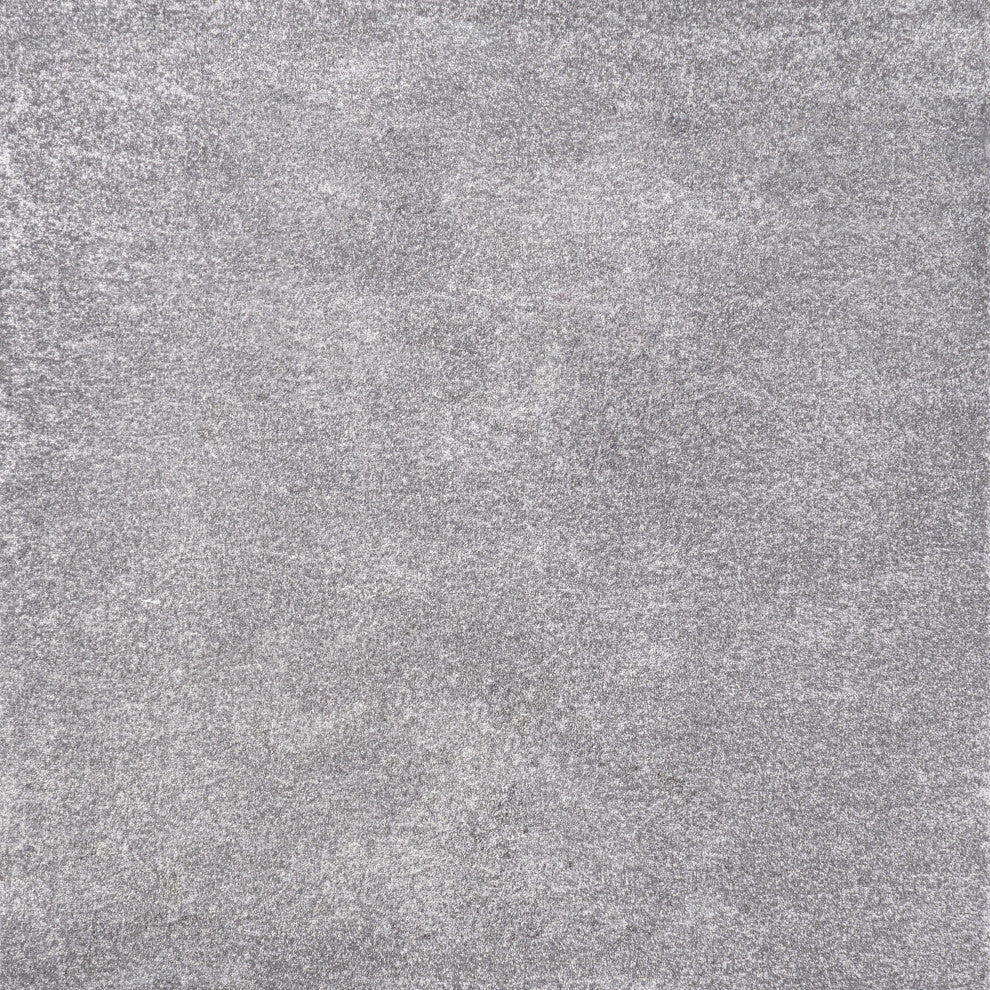 Haze Solid Low-Pile Runner Rug, Gray, 5' Square