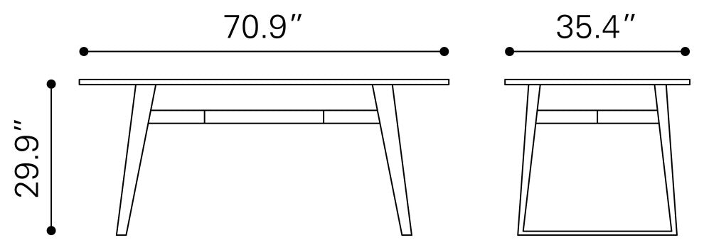 Fletcher Dining Table Walnut/Black