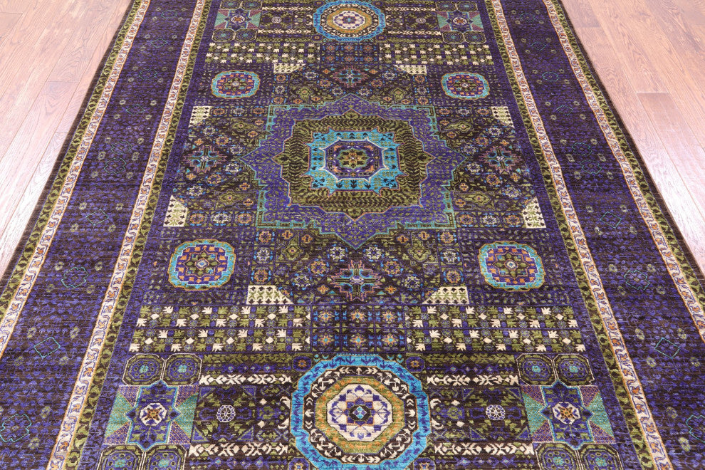 6' 7" X 9' 10" Mamluk Geometric Handmade Wool Rug - Q12240