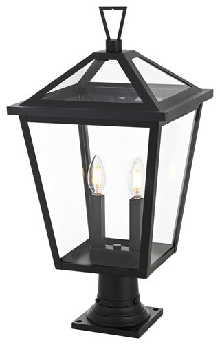 Home Living 12" Outdoor Post Light, Black