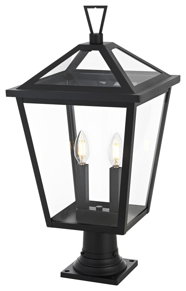 Home Living 12" Outdoor Post Light, Black