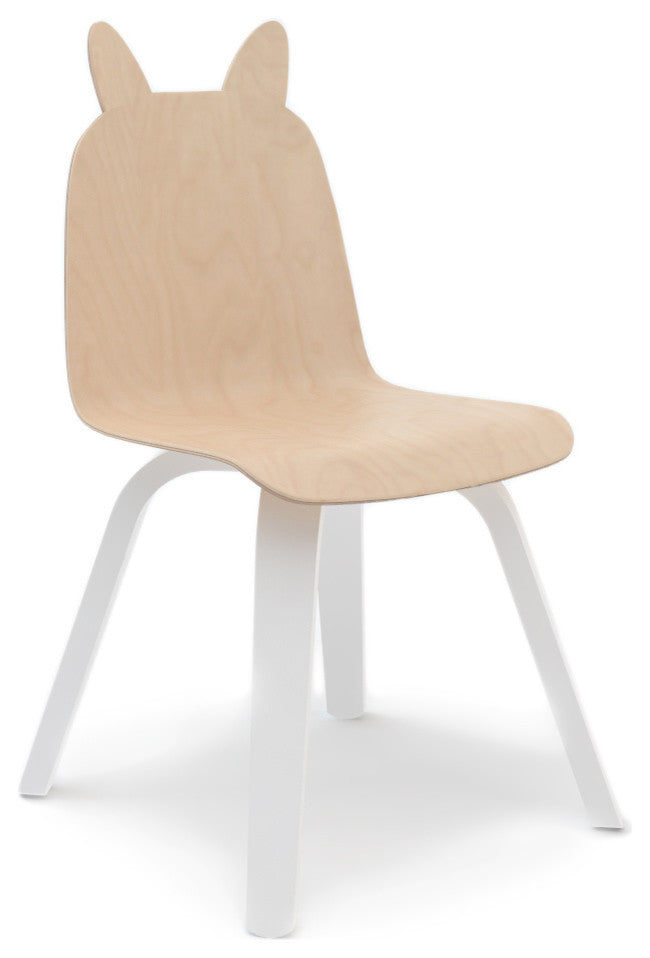 Play Chairs Rabbit, Set of 2, Birch and White