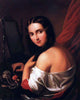 Jakab Marastoni Woman Seated Before a Mirror, 20"x25" Gallery Wrapped Canvas