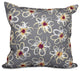 Penelope Floral, Geometric Print Pillow, Gray, 20"x20"