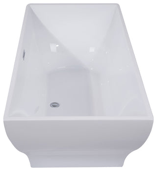 ALFI brand AB8840 67 Inch White Rectangular Acrylic Free Standing Bathtub