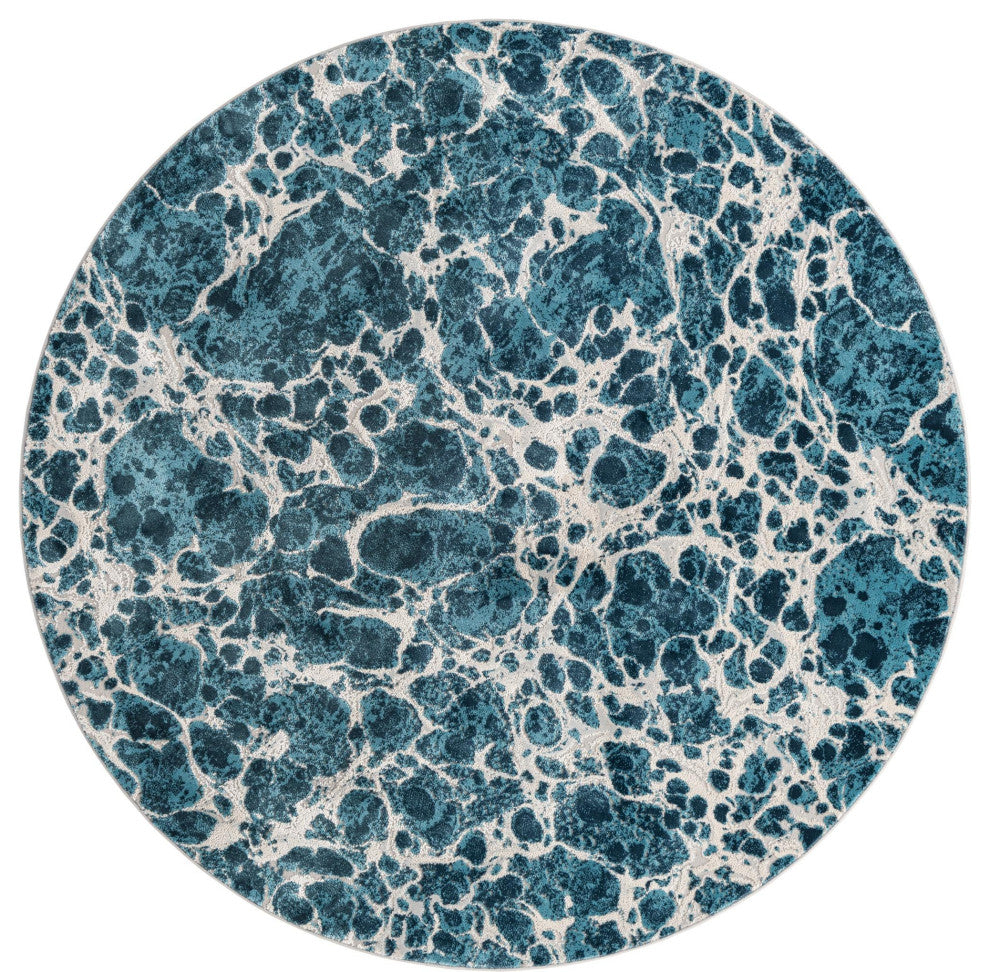 Unique Loom Oasis Breeze Area Rug, Blue, 7' 0 X 7' 0 Round