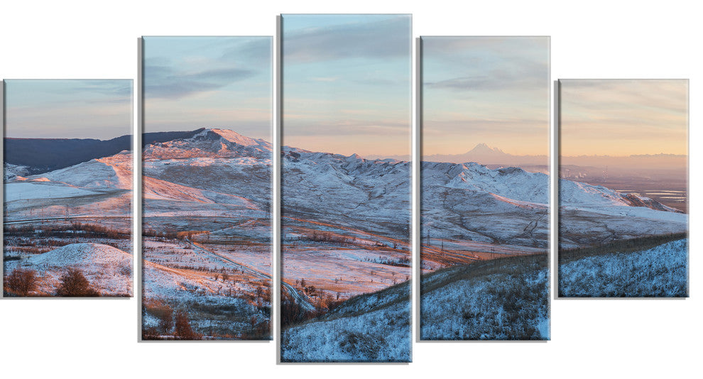 "View From Mount Strizhament" Landscape Print Wall Artwork, 5 Panels, 60"x32"