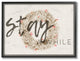 "Stay A While Strawflower Wreath" 16x20, Large Framed Giclee Texturized Art