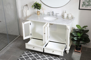 Home Living Single Bathroom Vanity, Antique White, 48"