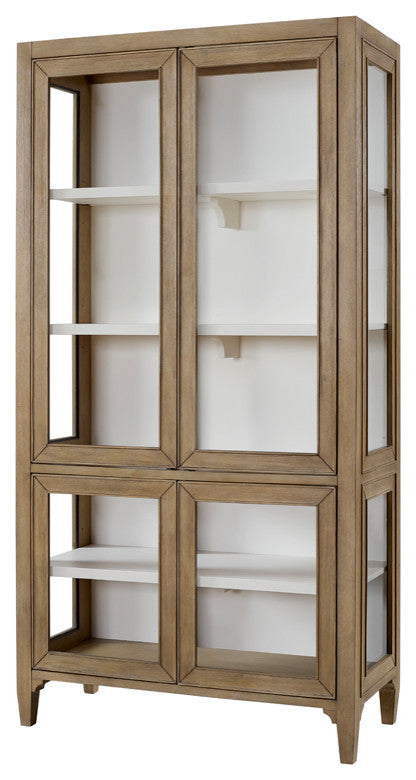Modern Wood Dining Display Cabinet, Kitchen Storage, Bookcase, Brown