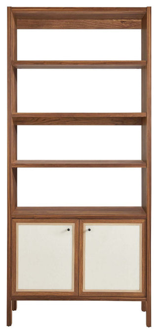 Capri 4-Shelf Wood Grain Bookcase, Walnut