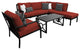 kathy ireland Madison Ave. 7 Piece Aluminum Patio Furniture Set 07f, Cinnamon