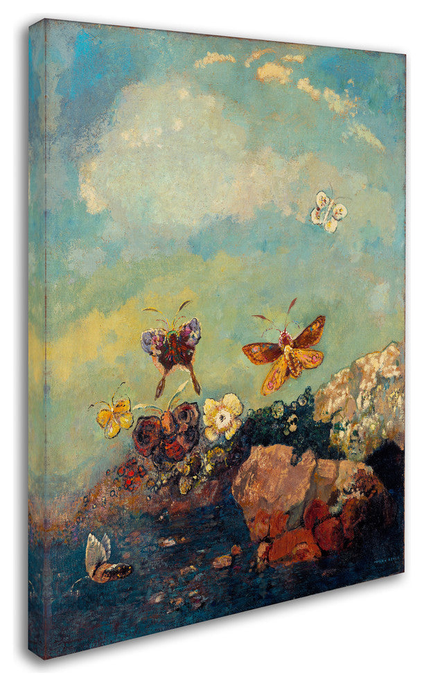 Odilon Redon 'Butterflies' Canvas Art, 32 x 24