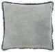 Surya Washed Cotton Velvet WCV-003 20"x20" Pillow Cover, Medium Gray