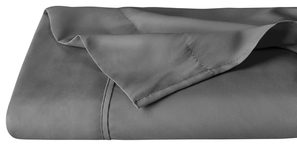 Bare Home Microfiber Flat / Top Sheet, Gray, Queen