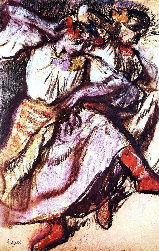 Edgar Degas Two Russian Dancers, 18"x27" Wall Decal
