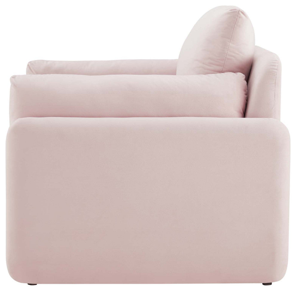 Armchair Accent Chair, Velvet, Pink, Modern, Living Lounge Hotel Hospitality
