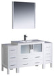 Torino 60" White Modern Bathroom Vanity With 2 Side Cabinets, FFT1040CH