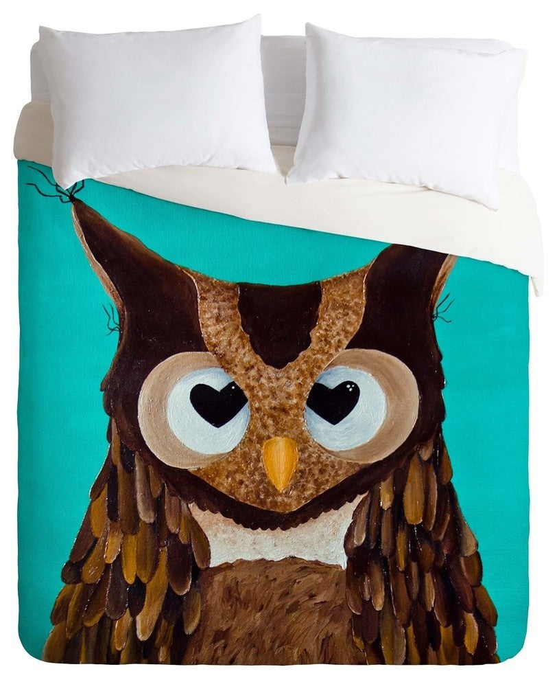 Deny Designs Mandy Hazell Owl Love You Duvet Cover - Lightweight