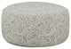 Chenille Upholstered Round Ottoman, Paisley Multi