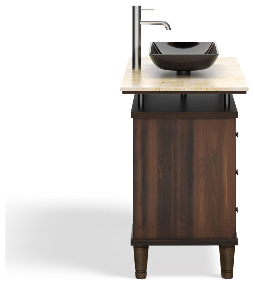 Woodard Bathroom Vanity, Single Sink, 48", Brown, Freestanding