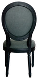 GDF Studio Babbs Traditional Fabric Dining Chairs, Set of 2, Dark Gray/Black